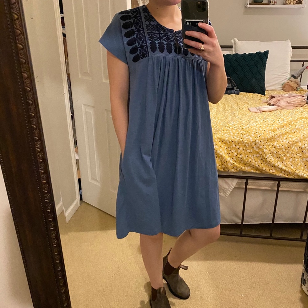 Blue cotton gap dress